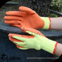 SRSAFETY latex palm coated poly cotton knitted work gloves